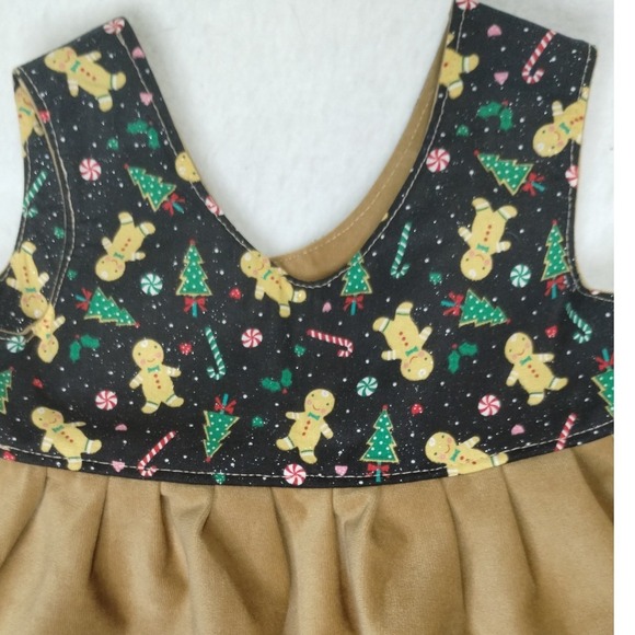 Baby Girl Christmas Dress – Gingerbread Holiday Outfit – Size 12M - Picture 7 of 10